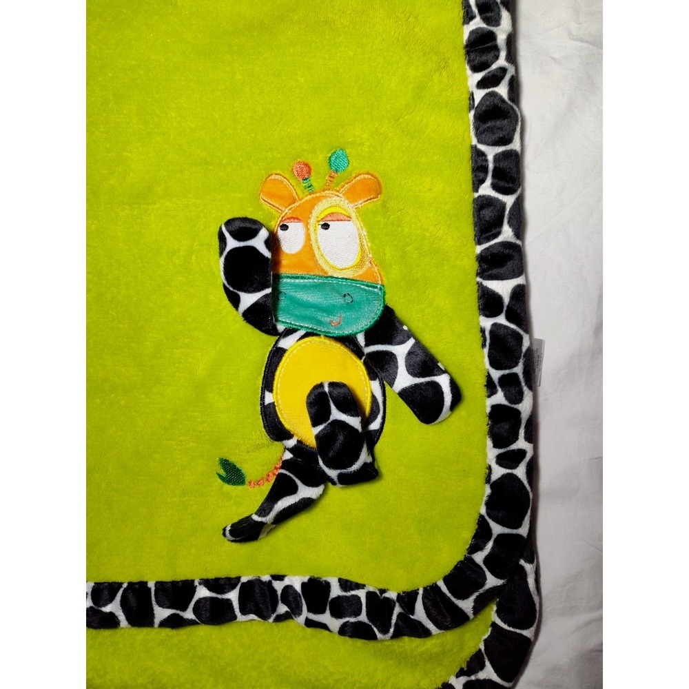 Nuby Green 3D Giraffe Cow Baby Blanket Super Soft Lovey Security Unisex Arm Leg - Picture 4 of 4